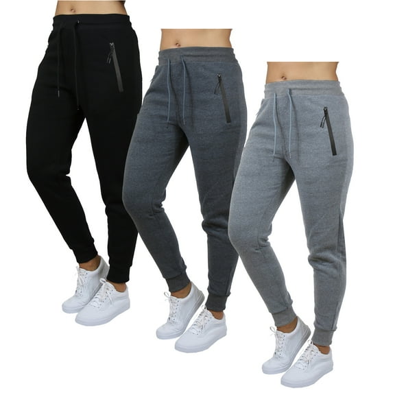 Galaxy by Harvic 3-Pack Women's Loose Fit Fleece Jogger Sweatpants (S-5XL)