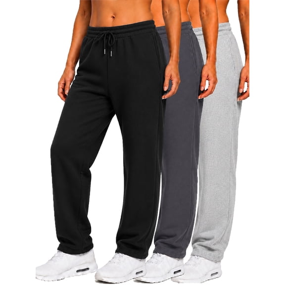 Galaxy by Harvic 3-Pack Women's Loose Fit Fleece Jogger Sweatpants (S-5XL)
