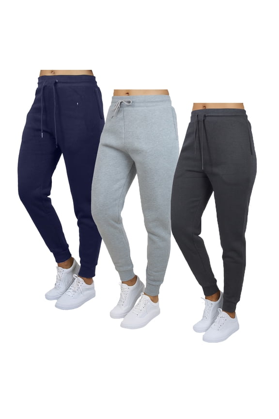 3-Pack Women's Loose Fit Fleece Jogger Sweatpants (S-5XL)