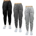 thumbnail image 1 of Galaxy by Harvic 3-Pack Women's Loose Fit Fleece Jogger Sweatpants (S-5XL), 1 of 4
