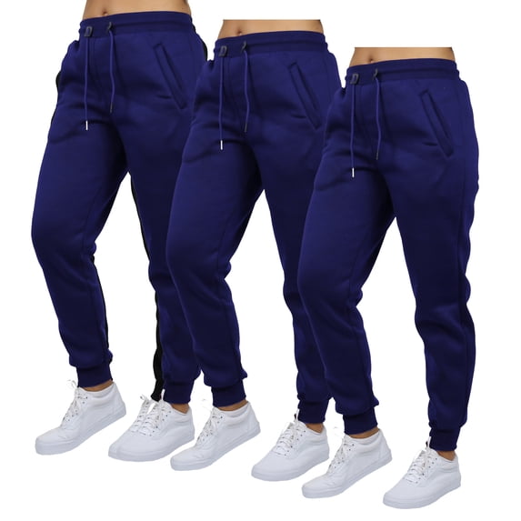 Galaxy by Harvic 3-Pack Women's Loose Fit Fleece Jogger Sweatpants (S-5XL)