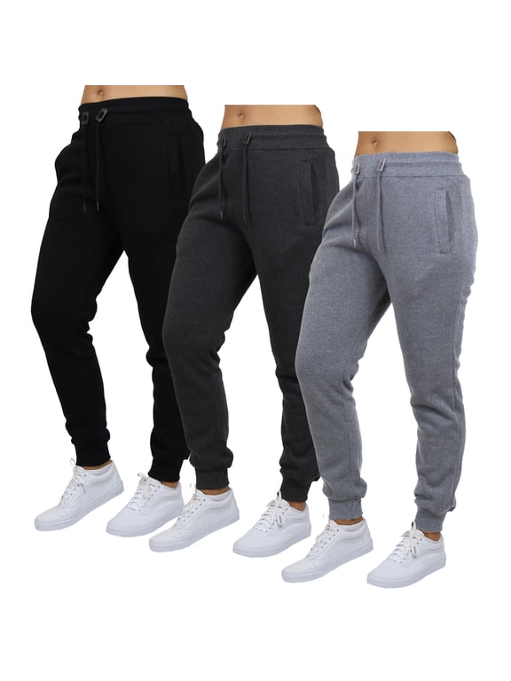 3-Pack Women's Loose Fit Fleece Jogger Sweatpants (S-5XL)