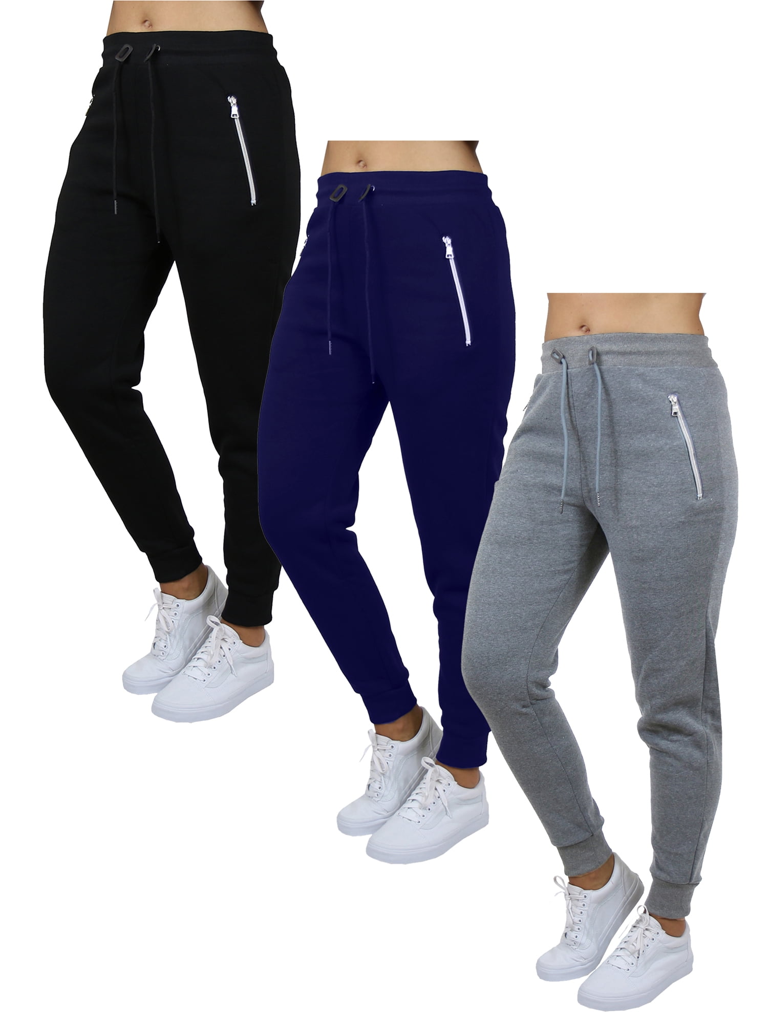 Galaxy by Harvic 3Pack Women's Loose Fit Fleece Jogger Sweatpants (S