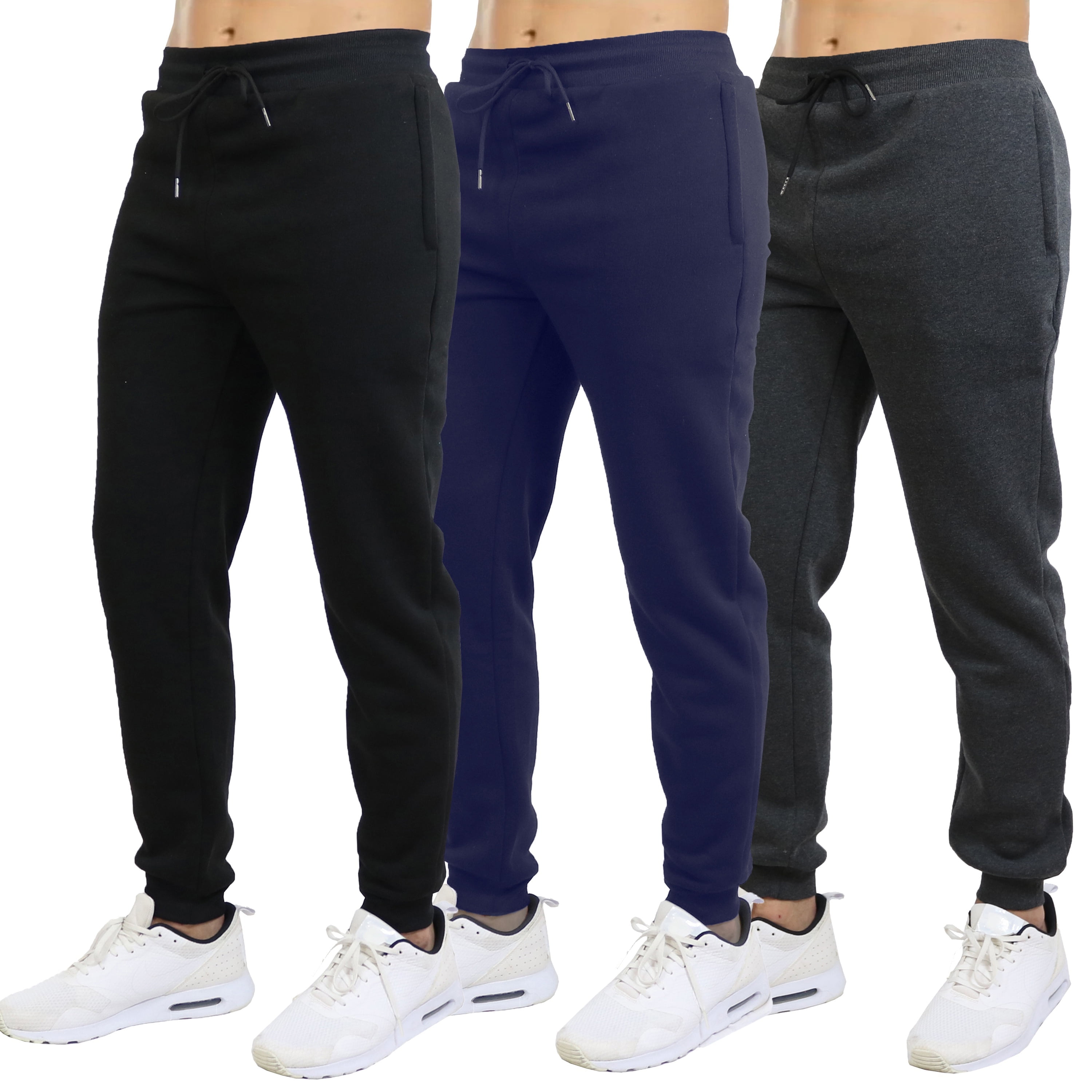 Walmart Black Friday Deals 2025 - Galaxy by Harvic 3-Pack Mens Slim Fit Fleece Jogger Sweatpants (S-2XL)
