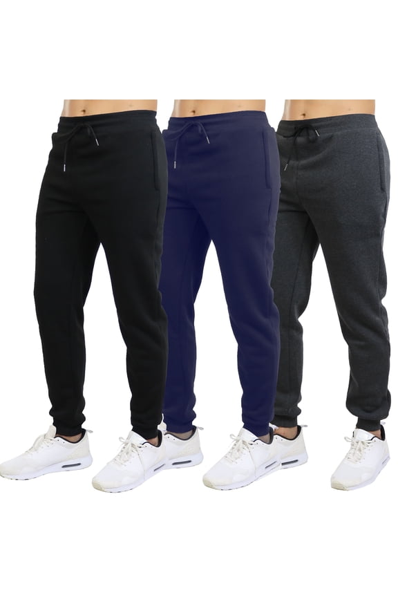 3-Pack Mens Slim Fit Fleece Jogger Sweatpants (S-2XL)