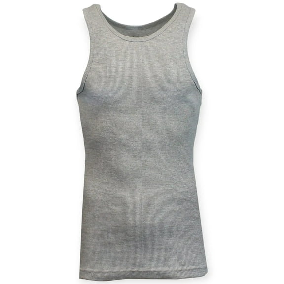 Galaxy by Harvic Men Ribbed Tank Top (Heaher Grey)