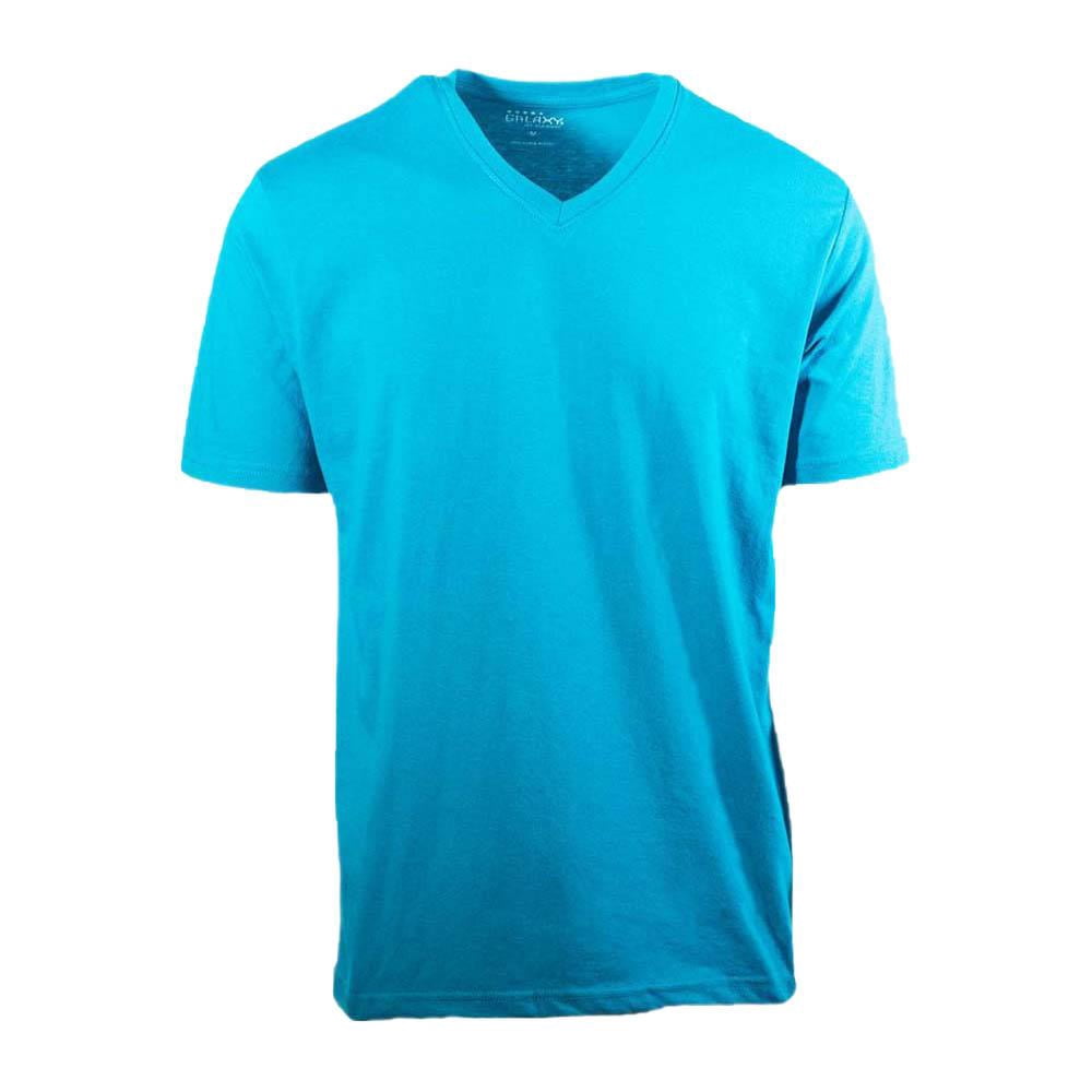 Galaxy by Harvic Men Solid Basic Plain Short Sleeve V-Neck Tees ...