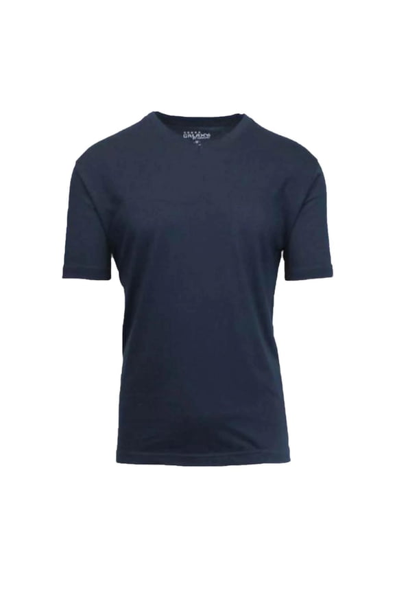 Galaxy by Harvic Mens Basic Solid Short Sleeve V-Neck Shirt, X-Large, Navy