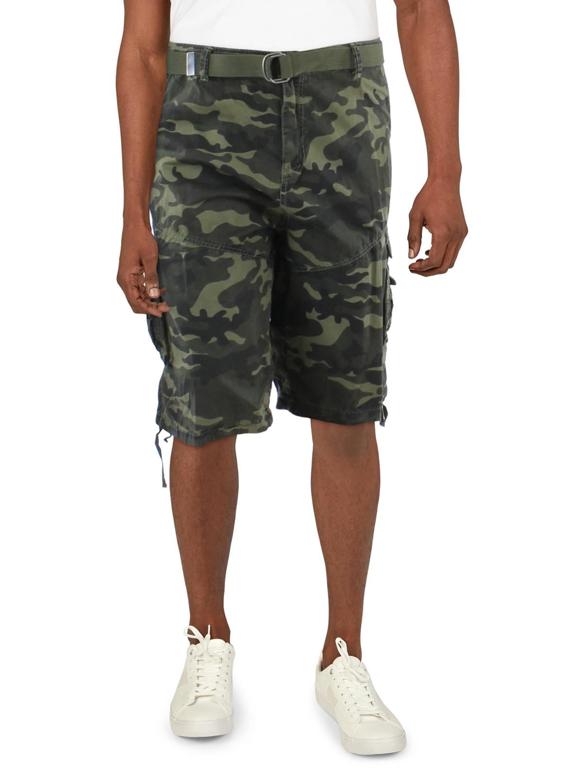 Galaxy by Harvic Mens Camo Belt Cargo Shorts