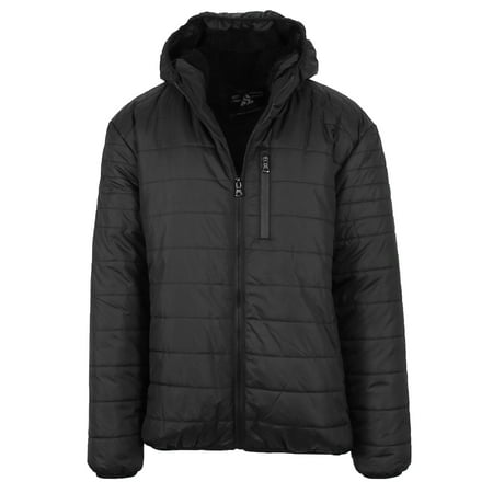 Galaxy by Harvic Mens Sherpa-Lined Hooded Puffer Jacket Male (Sizes, S to 2XL)