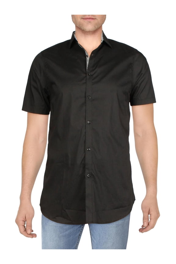 Mens Slim Fit Collared Button-Down Shirt