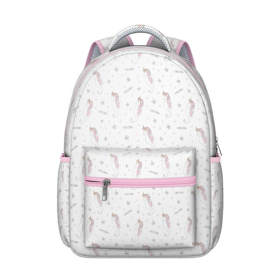 Galaxy unicorn backpack with moon, clouds and rainbow print, magical fantasy aesthetic for Student, waterproof and durable with large capacity for school and travel