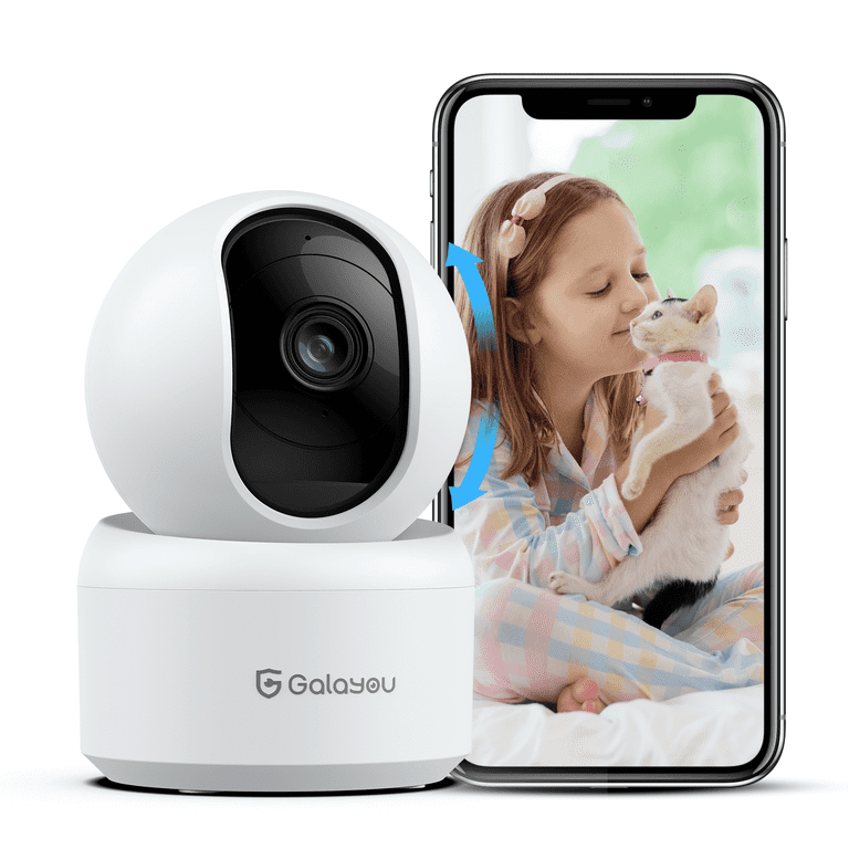 Galayou Indoor Security Camera with 2K FHD, 360° Pan Tilt, Night