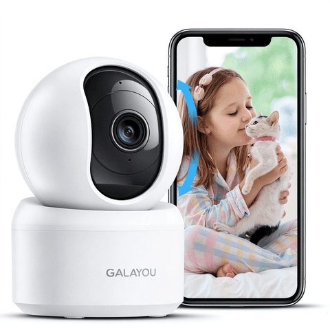 Galayou 2K Indoor Security Camera for Home with Wireless WiFi, Monitor for Baby/Nanny/Pet/Dog, 360 Motion Detection, Two Way Audio