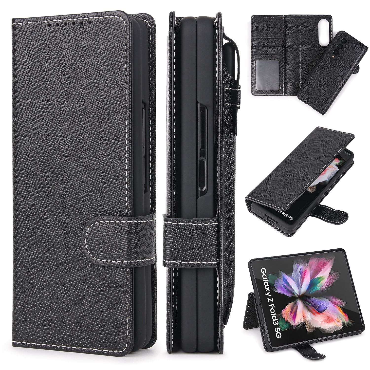 Liluri Magnetic Detachable Leather Wallet Case for Samsung Galaxy