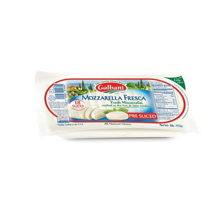 Galbani Fresh Mozzarella Cheese Pre-Sliced Log, 16 Ounce -- 6 per case.