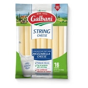 Galbani Low Moisture Part Skim Mozzarella String Cheese, 16 oz, 16 Ct (Refrigerated)