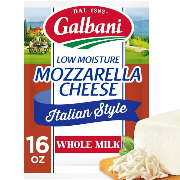 Galbani Whole Milk Low Moisture Mozzarella Cheese Block, 16 oz (Refrigerated)