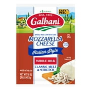 Galbani Whole Milk Low Moisture Mozzarella Cheese Block, 16 oz (Refrigerated)