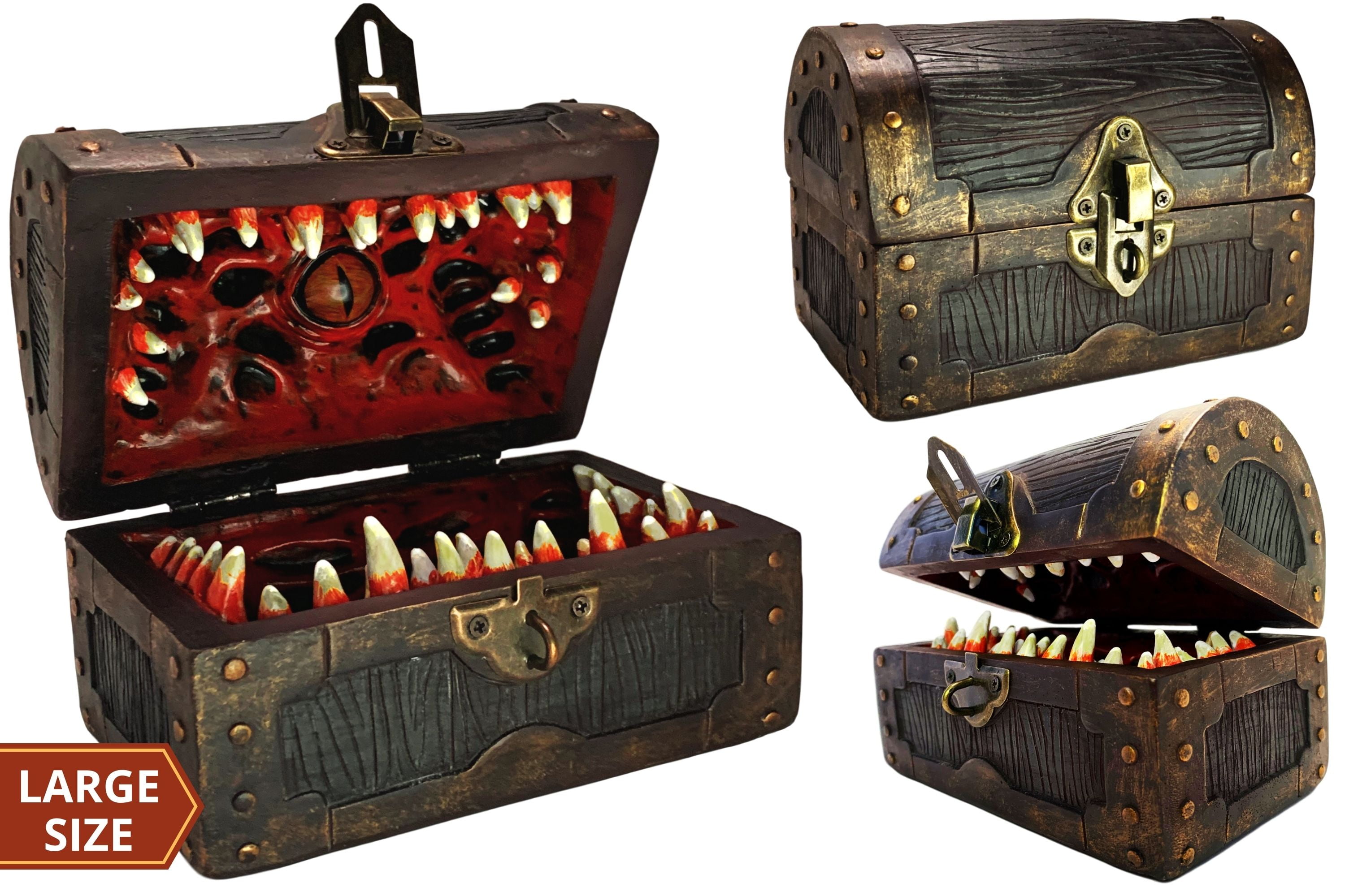 CASEMATIX Mimic Dice Chest And DND Dice Case With 7 Included RPG Dice