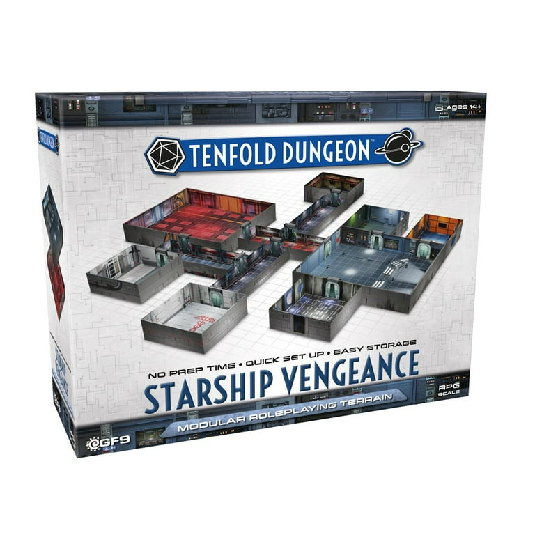 Gale Force Nine Tenfold Dungeon Starship Vengeance Modular Roleplaying Terrain Set with Quick Setup and 1 x 1-Inch Scale Gale Force Nine Tenfold Dungeon Starship Vengeance Modular Roleplaying Terrain Set with Quick Setup and 1 x 1-Inch Scale