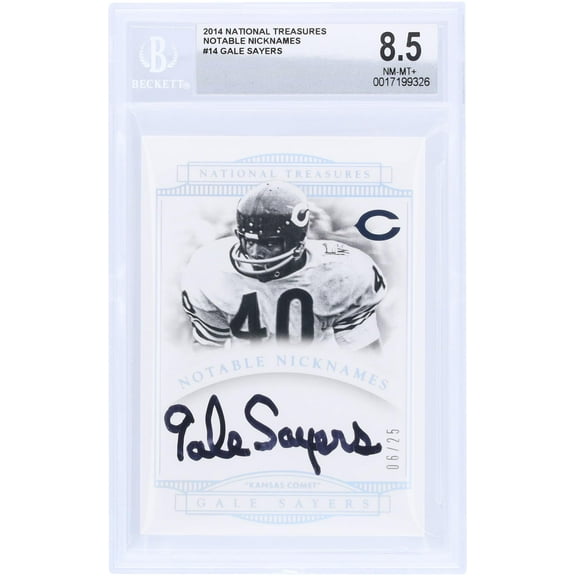 Gale Sayers Chicago Bears Autographed 2014 Panini National Treasures #NN-GS #6/25 BGS Authenticated 8.5/10 Card - Fanatics Authentic Certified
