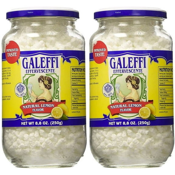Galeffi Effervescent Antacid for Heartburn and Indigestion, 8.8 oz (250g), Lemon Flavor - 2 Count