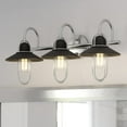 thumbnail image 1 of Galena 3 Light Matte Black and Nickel Coastal Bathroom Vanity Fixture, 1 of 12