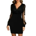 thumbnail image 1 of Galener mesh V-neck sequined evening dress, slimming and sexy dress, 1 of 5
