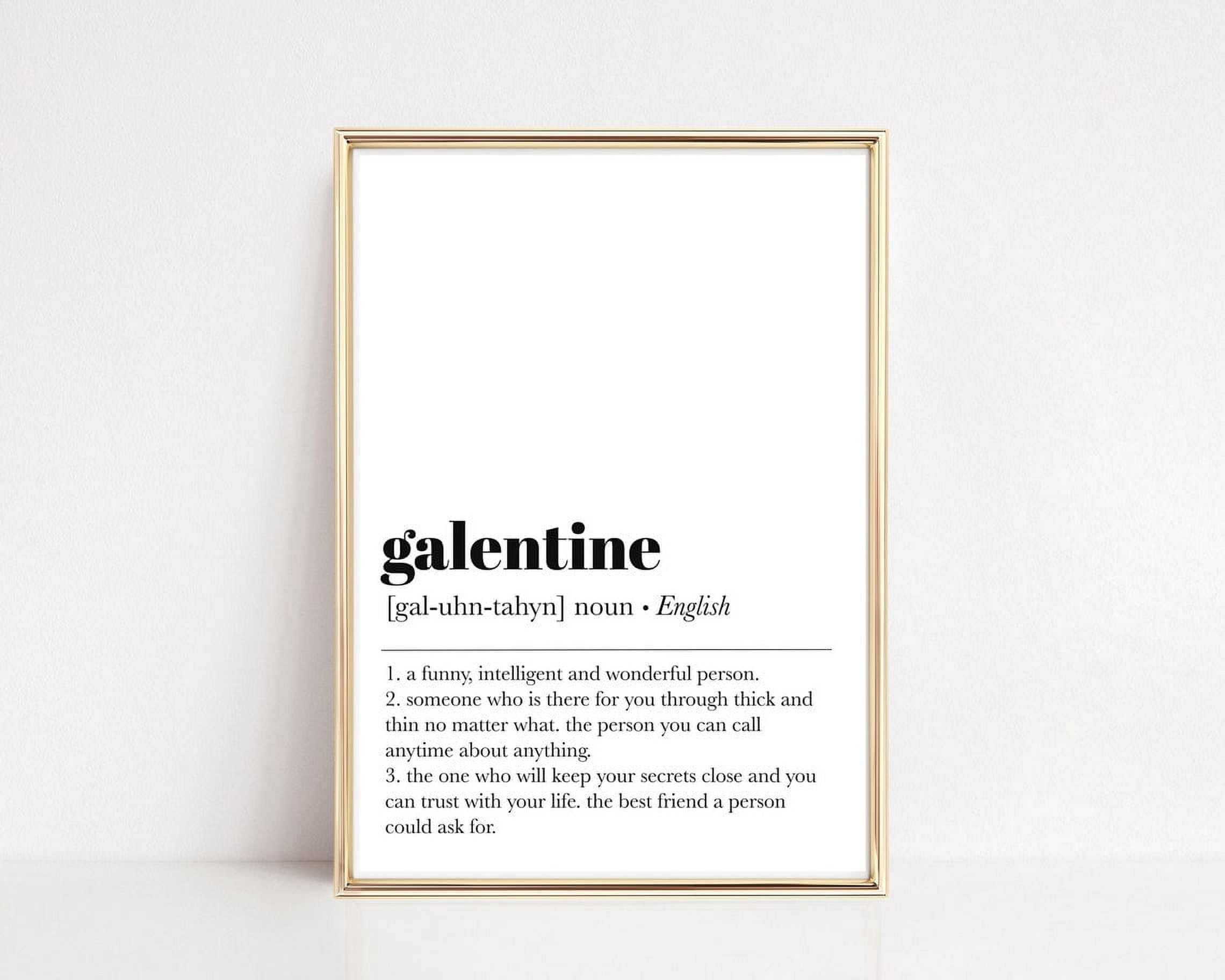Galentine Definition Wall Art Print With Friendship Valentine And Party ...