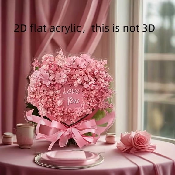 Galentines Day Party Favors,2D Acrylic Bohemian Style Romantic Bouquet Flat Decoration Ornament Holiday Gift