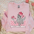 thumbnail image 1 of Galentines Self Love Juice Valentines Sweatshirt, Skeleton Valentine Sweater, Skeleton Valentine's Shirt, Self Love Club Vday Sweater (Sizes:S; Colors:Light Pink;), 1 of 1
