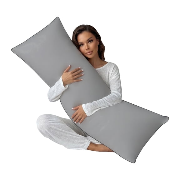 Galenzoov Memory Foam Filled Full-Body Support Pillow - Ultra Soft, Long Bed Pillow Designed for Adult Side Sleepers (Dark Grey, 20×54 inch)
