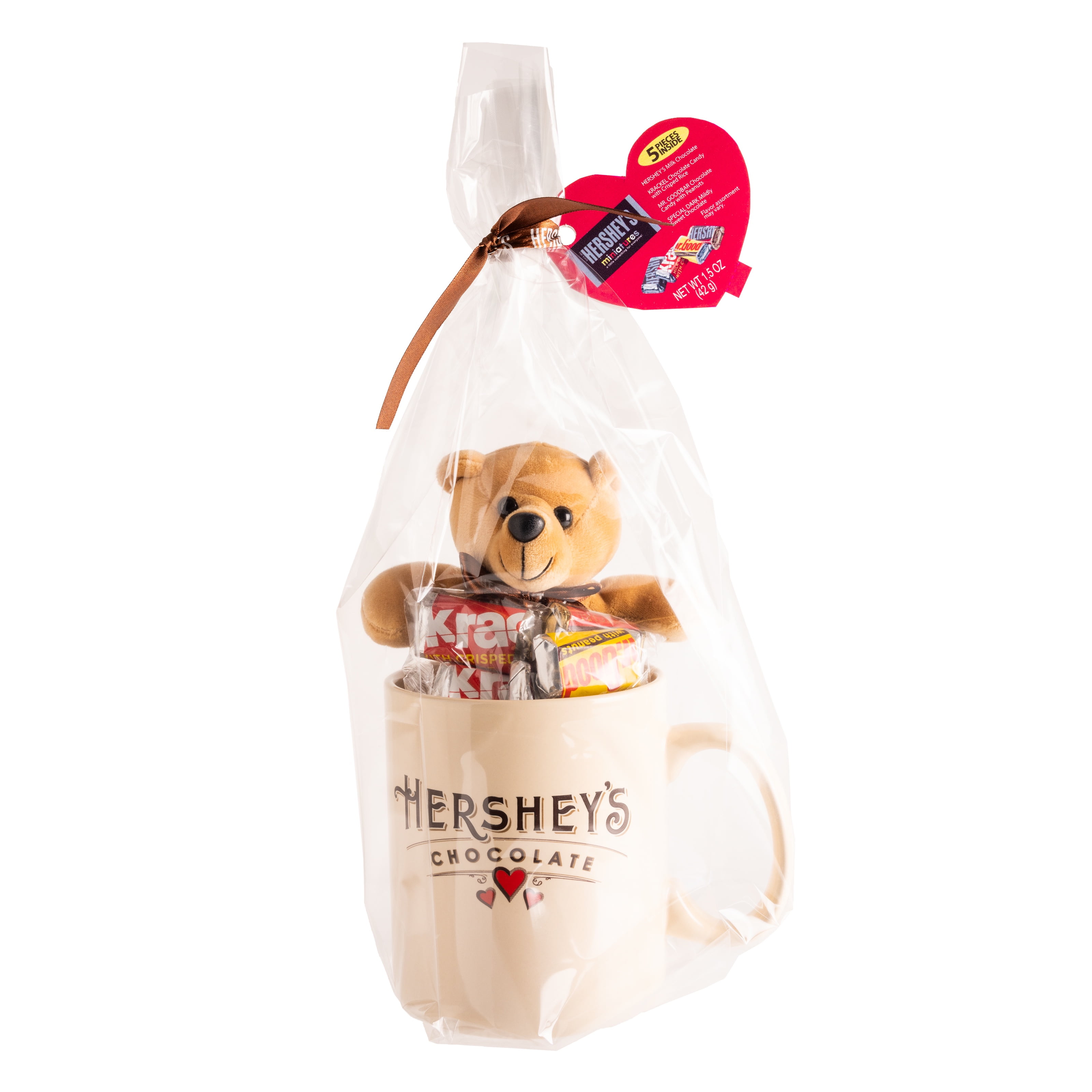Galerie HERSHEY'S Jumbo Cream Mug with Bear Plush and HERSHEY'S Assorted Miniatures, 1.5 oz