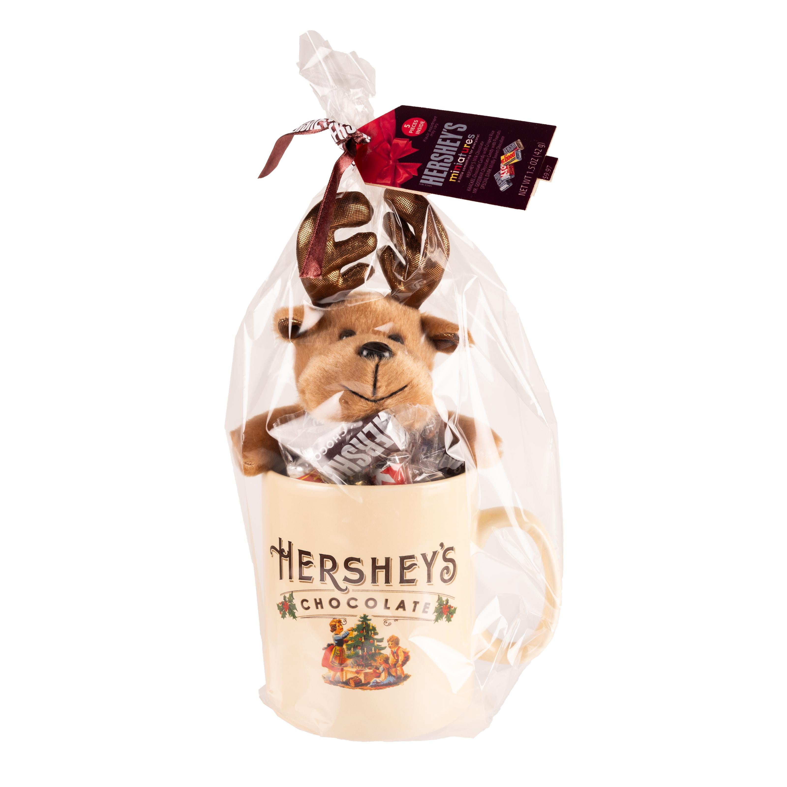 Galerie Hershey's Jumbo Cream Mug with Reindeer Plush and Chocolate, 1.50 oz