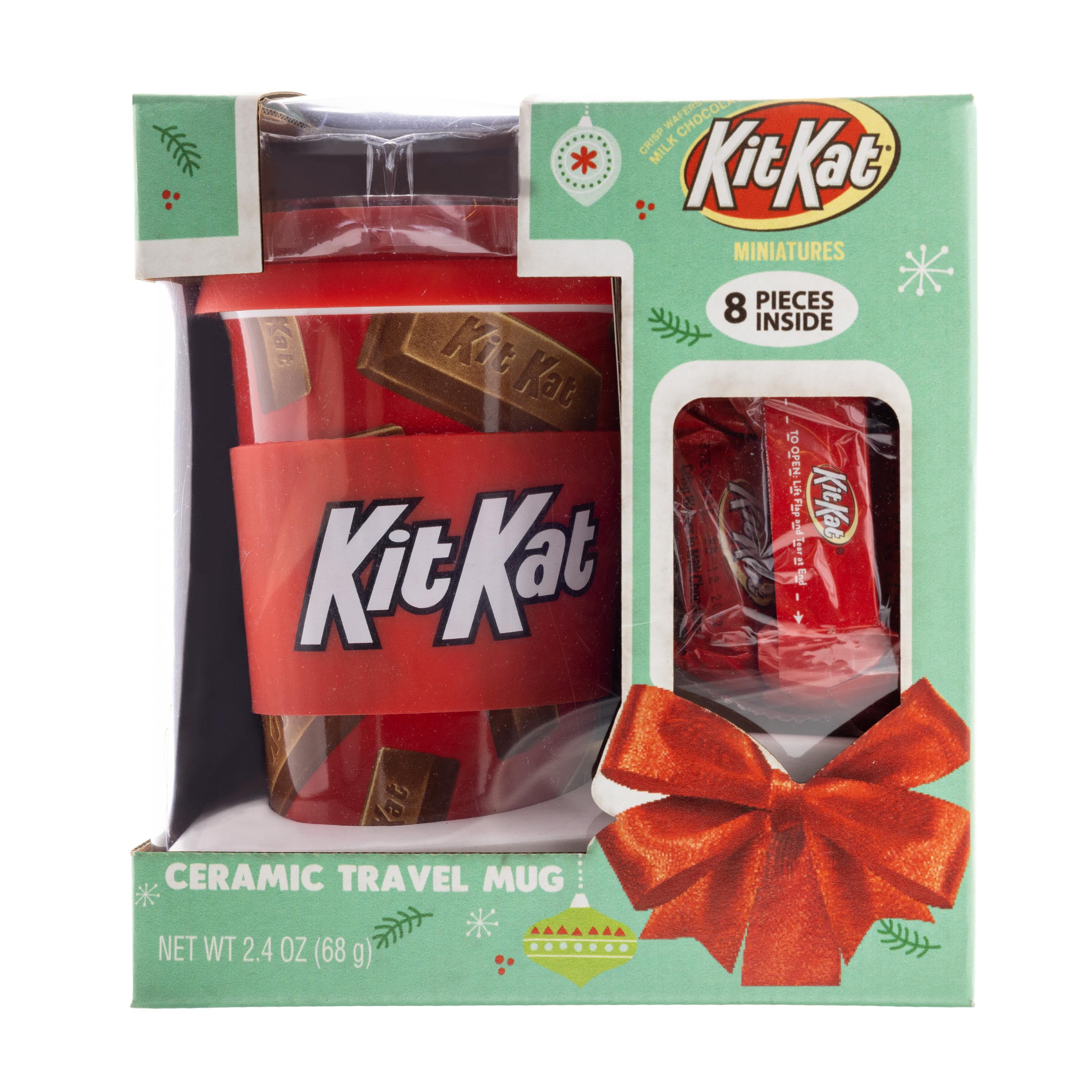 Galerie Kit Kat Miniatures Ceramic Travel Mug with Chocolate, 2.4 oz