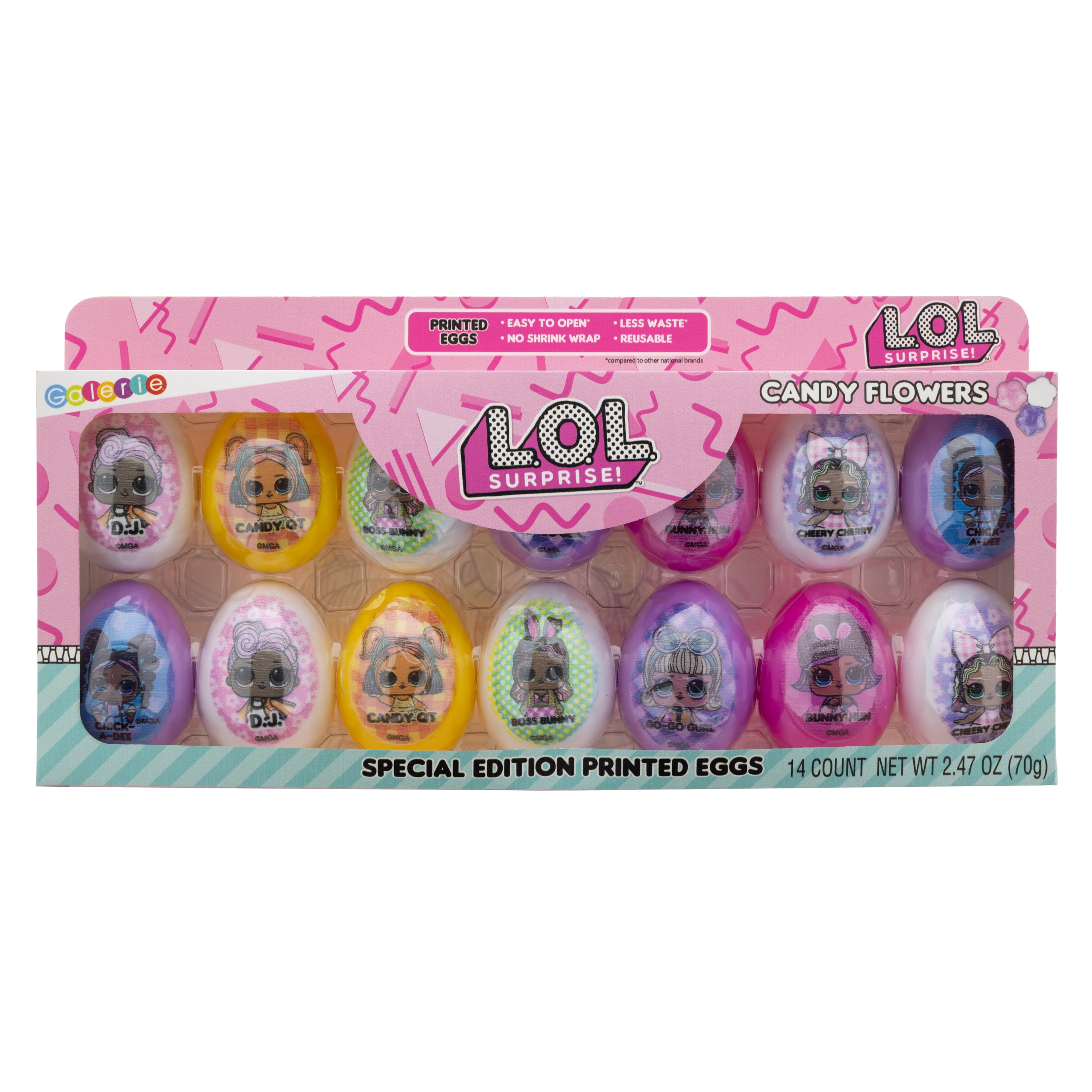 Galerie L.O.L Surprise! 14 Count Special Edition Printed Eggs in Box with Candy, 2.47 oz