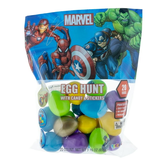 Galerie Marvel Mix 20 Count Egg Hunt Bag with Candy and Stickers, 2.29 oz