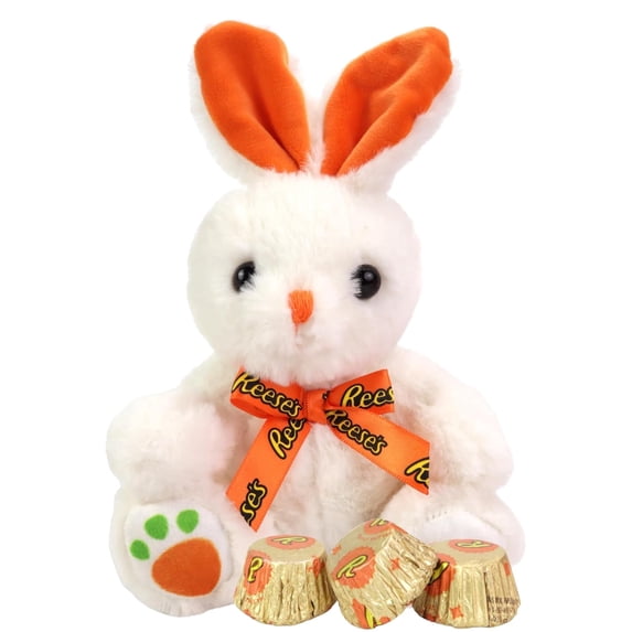 Galerie Plush Easter Bunny with Mini Reese's Peanut Butter Cups, Easter Basket Stuffer, 3 Pieces