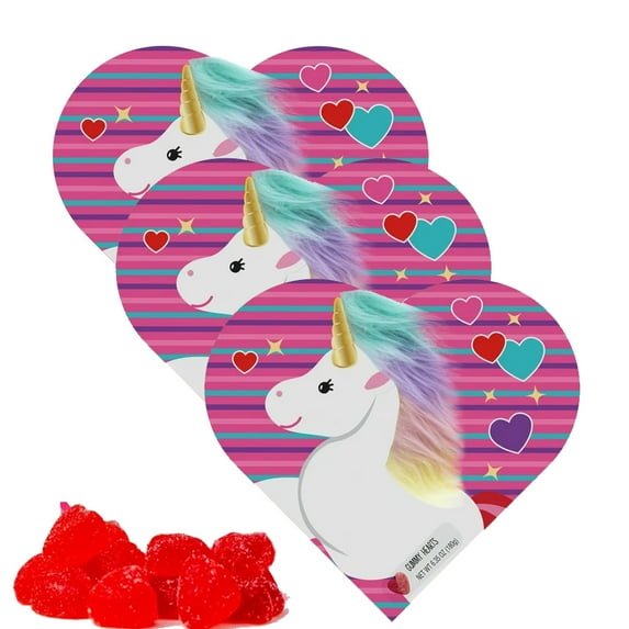 Galerie Unicorn Faux Heart Box with Gummies, 6.35 oz, 3 Pack