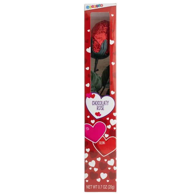 Galerie Valentine's Day Foil Wrapped Chocolaty Rose in Box, 0.7 oz (20g)