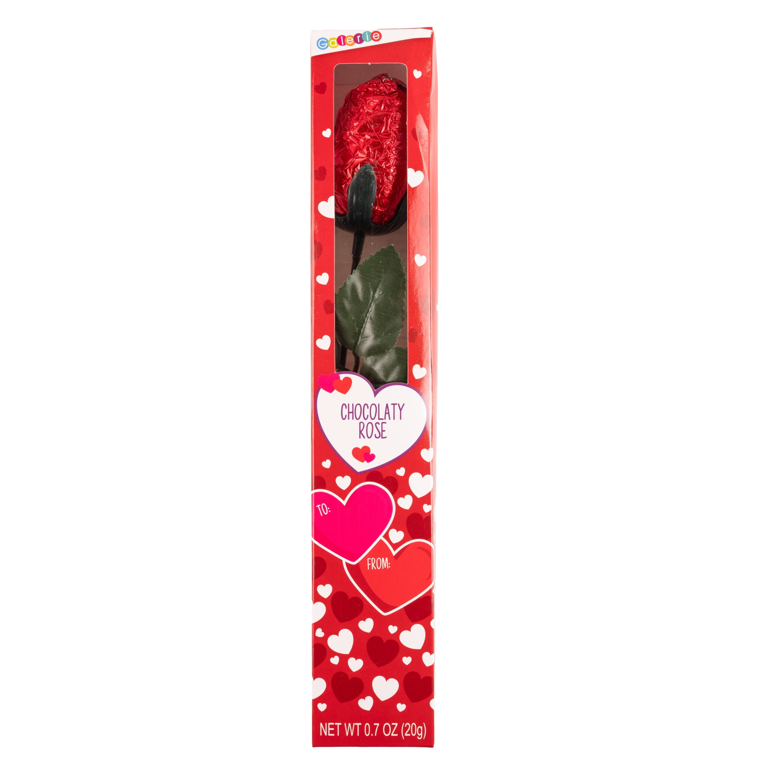 Galerie Valentine's Day Red Foil Wrapped Chocolaty Rose in Box, ( 0.7 oz, PACK OF 1 )