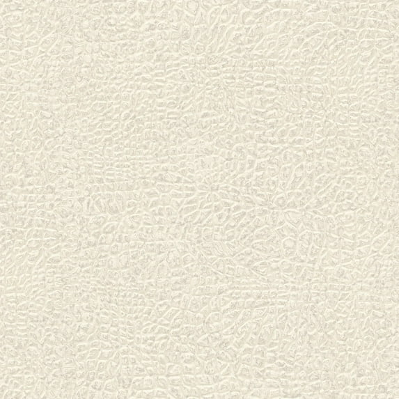 Galerie Wallcoverings Absolutely Chic Crocodile Print Motif Vinyl on Non-woven Metallic Wallpaper Roll 33 feet x 21 inches - Off White