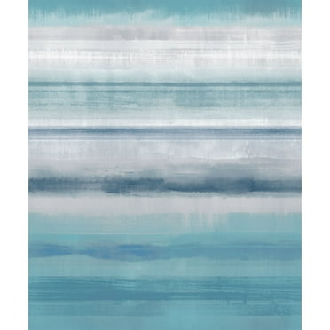 Galerie Wallcoverings  Atmosphere Skye Stripe Non-woven Matte Wallpaper Roll 33 feet x 21 inches - Turquoise