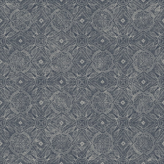 Galerie Wallcoverings Bazaar Geometric Moroccan Paisley Non-woven Metallic Wallpaper Roll 33 feet x 21 inches - Blue