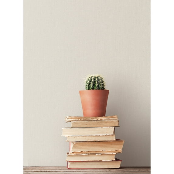 Galerie Wallcoverings Bazaar Plain Hop Sack Design Non-woven Matte Wallpaper Roll 33 feet x 21 inches - Off White