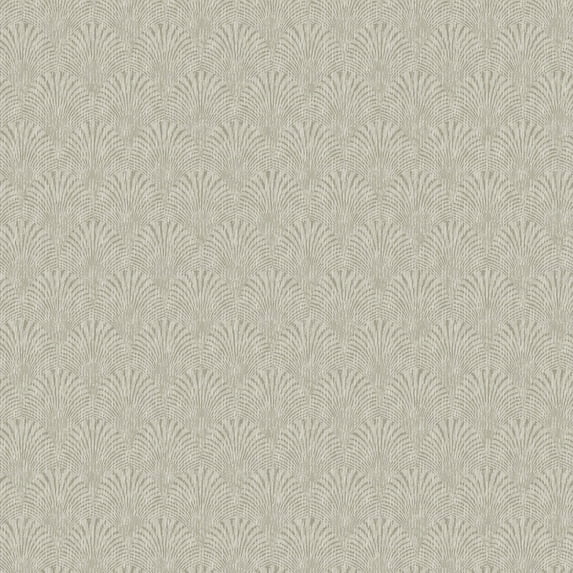 Galerie Wallcoverings Boutique Geometric Fan Non-woven Metallic Wallpaper Roll 33 feet x 21 inches - Off White