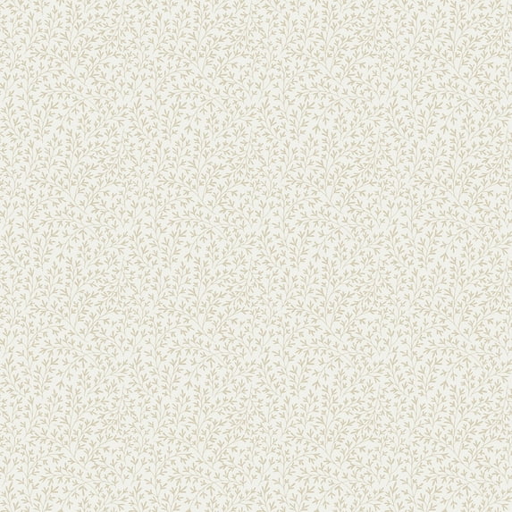 Galerie Wallcoverings  Cottage Chic Small Leaf Trail ECODECO Material Matte Wallpaper Roll 33 feet x 21 inches - Beige