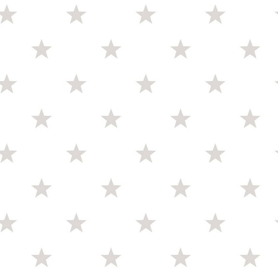 Galerie Wallcoverings Deauville 2 Geometric Star Non-woven Matte Wallpaper Roll 33 feet x 21 inches - White/Beige