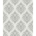 thumbnail image 1 of Galerie Wallcoverings  Emporium 3D Embossed Ogee Damask Non-woven Metallic Wallpaper Roll 33 feet x 21 inches - Silver, 1 of 5